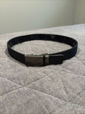 Men's Mission Black Tactical Web Belt with Metal Clamp Buckle